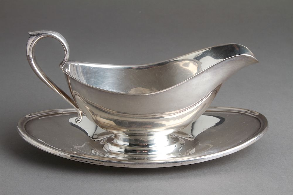 Appraisal: Gorham Sterling Silver Sauce Boat w Underplate Gorham sterling silver