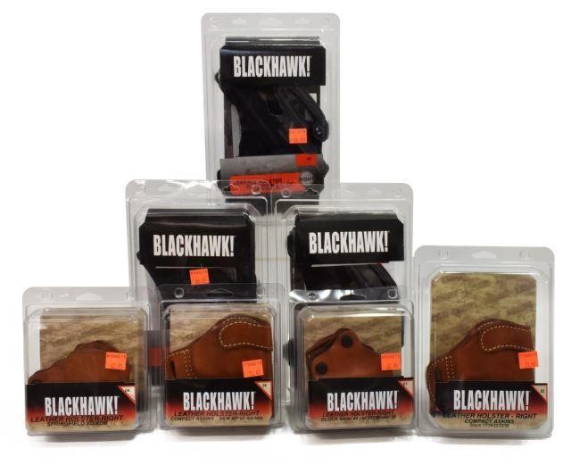 Appraisal: lot of New packaged Blackhawk leather pistol holsters including right