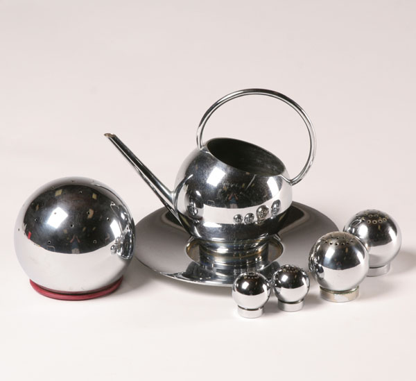 Appraisal: Russel Wright Cocktail Ball H with Tray Saucer and Two