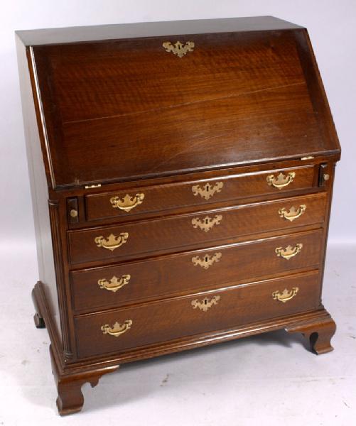 Appraisal: - th C Chippendale Walnut Slant Front Desk Late th