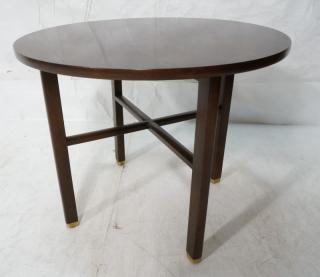 Appraisal: DUNBAR Round American Modern Side Table Dark mah DUNBAR Round