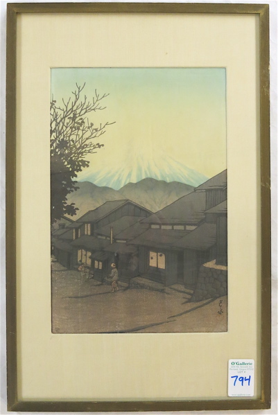 Appraisal: KAWASE HASUI COLOR WOODCUT Japan - Evening at Hitako village