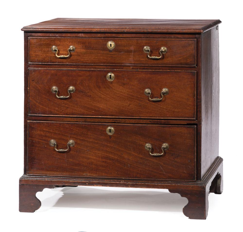 Appraisal: Diminutive George III Mahogany Chest of Drawers late th early