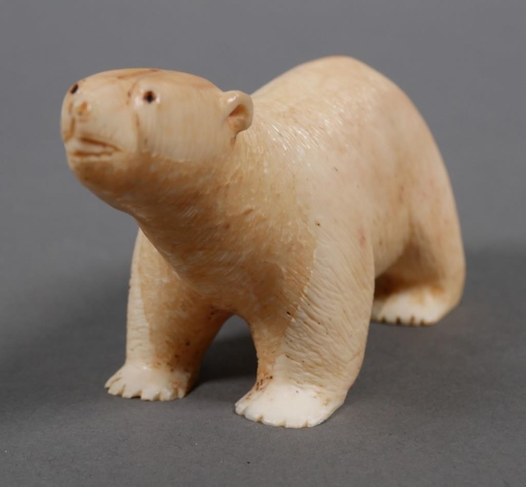 Appraisal: Vintage hand carved ivory sculpture of a Alaskan polar bear