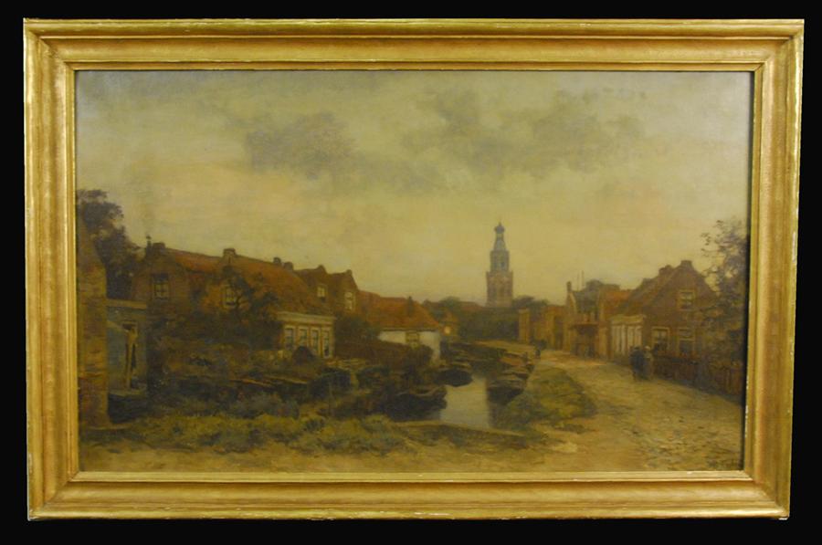 Appraisal: WILLEM B THOLEN Dutch - DUTCH VILLAGE VIEW oil on