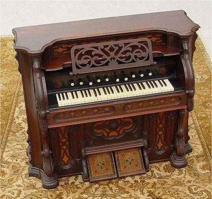 Appraisal: th C MASON HAMLIN CARVED ORGAN Carved rosewood case in