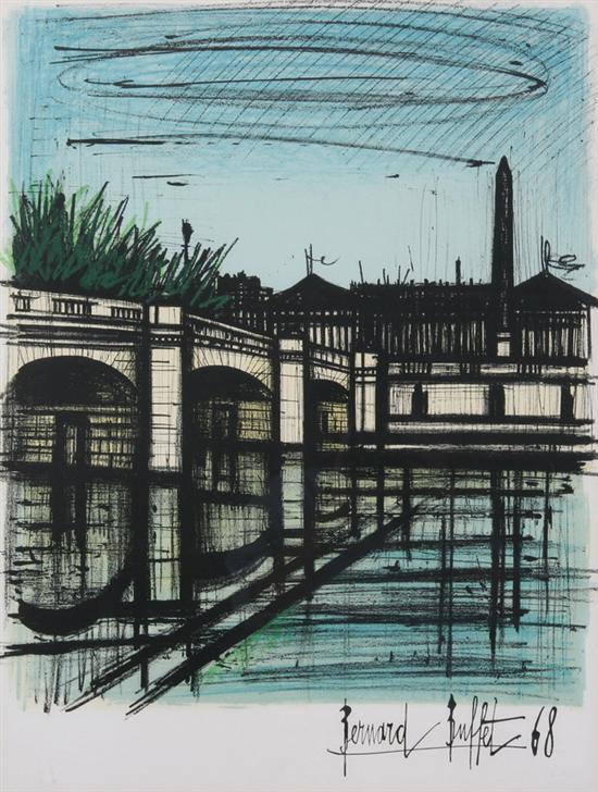 Appraisal: BERNARD BUFFET French - LE PONT DE LA CONCORDE color