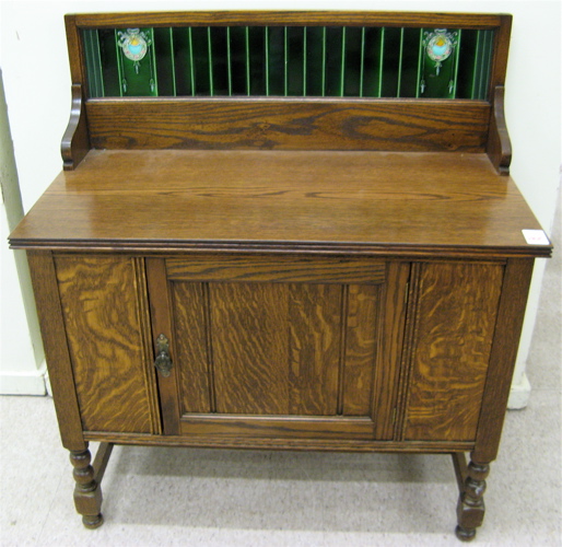 Appraisal: AN OAK WASHSTAND English early th century having a rectangular