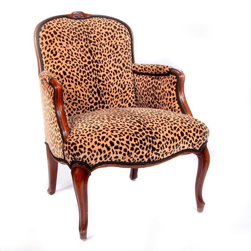 Appraisal: th century armchair A th century carved wood armchair with