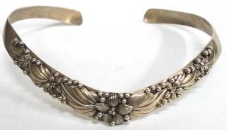 Appraisal: Danish The flat collar with applied flower heads flanked by