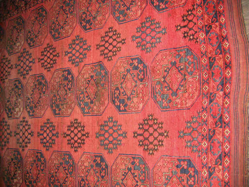 Appraisal: EARLY TH CENTURY BESHIR ROOM RUG The abrashed red field