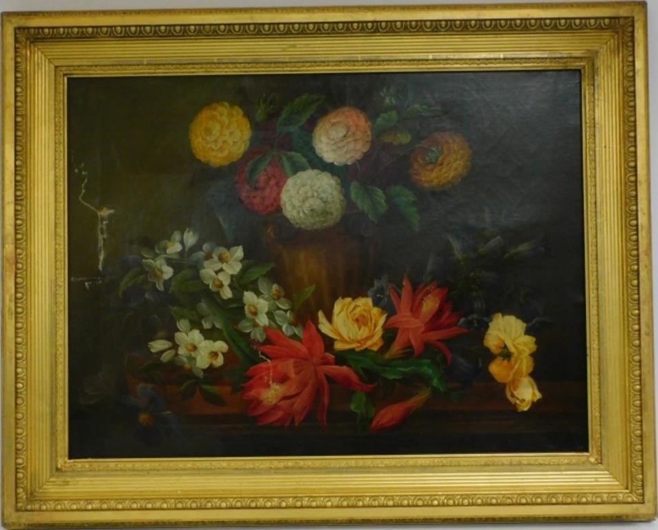 Appraisal: EDWIN STEELE - UK OIL PAINTING ONcanvas still life of