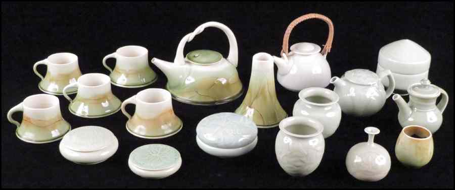 Appraisal: GROUP OF GALE LURIE POTTERY Comprising one teapot five teacups