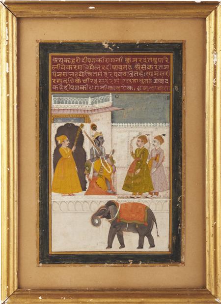 Appraisal: INDIAN PAINTING TH TH CENTURY ROYAL COURT SCENE Gouache and