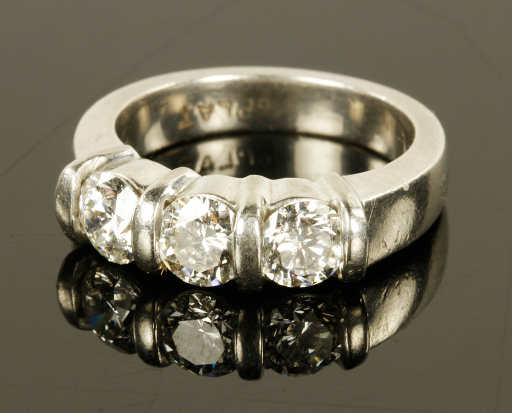 Appraisal: - Platinum and Diamond Ring Platinum and diamond ring three