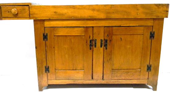 Appraisal: Pine commode with off-set single drawer and two panelled doors