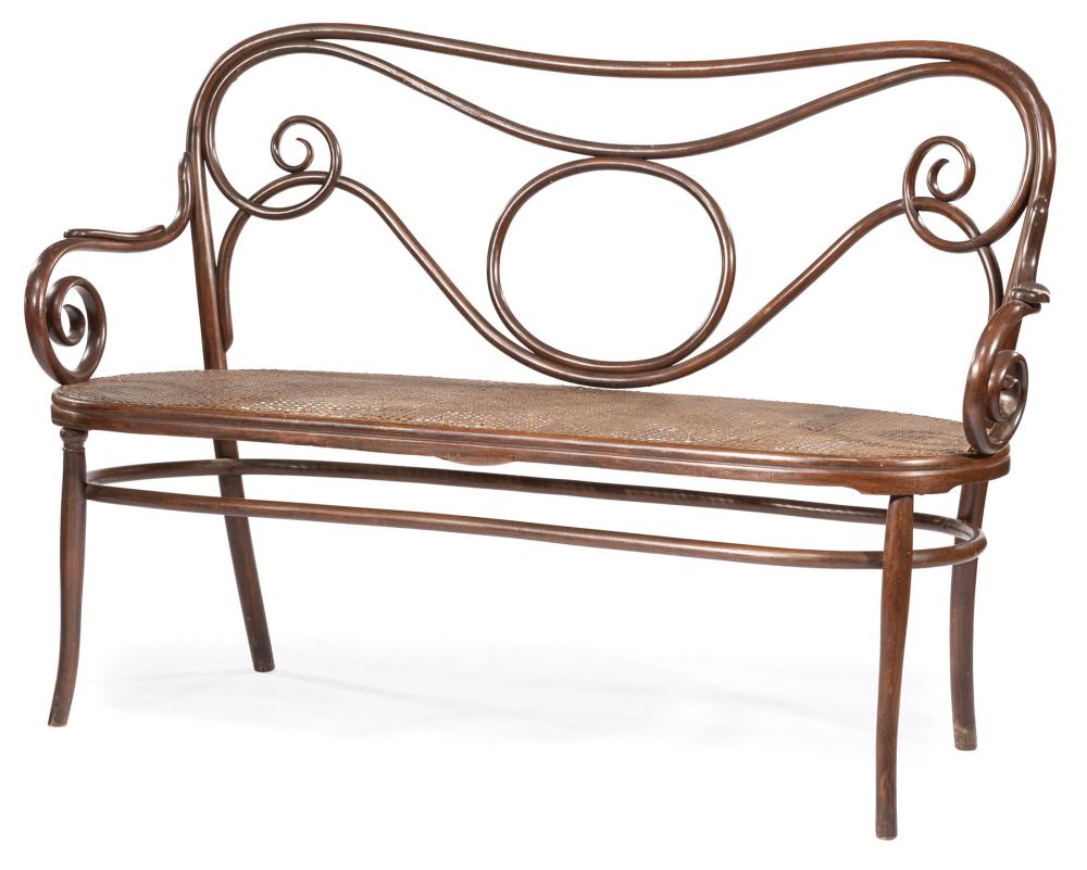 Appraisal: Antique Austrian Bentwood Settee possibly Thonet or J J Kohn