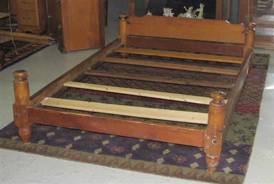 Appraisal: Pine Poplar Mixed Woods Trundle Bed Mid th Century Scalloped