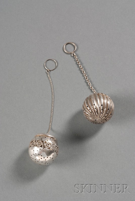 Appraisal: Two American Sterling Tea Infusers late th early th century