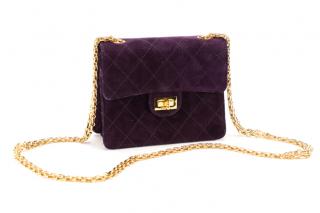 Appraisal: Chanel Quilted Suede Mini Classic Square Flap Bag Chanel French