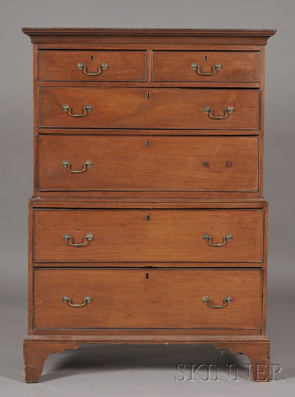 Appraisal: English Mahogany Chest-on-Chest upper section with two short over two