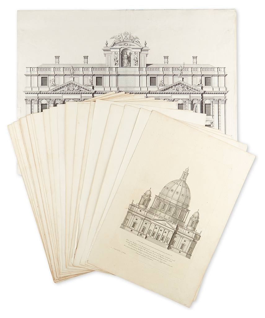 Appraisal: ARCHITECTURE Campbell Colen engraved plates extracted from Vitruvius Britannicus on