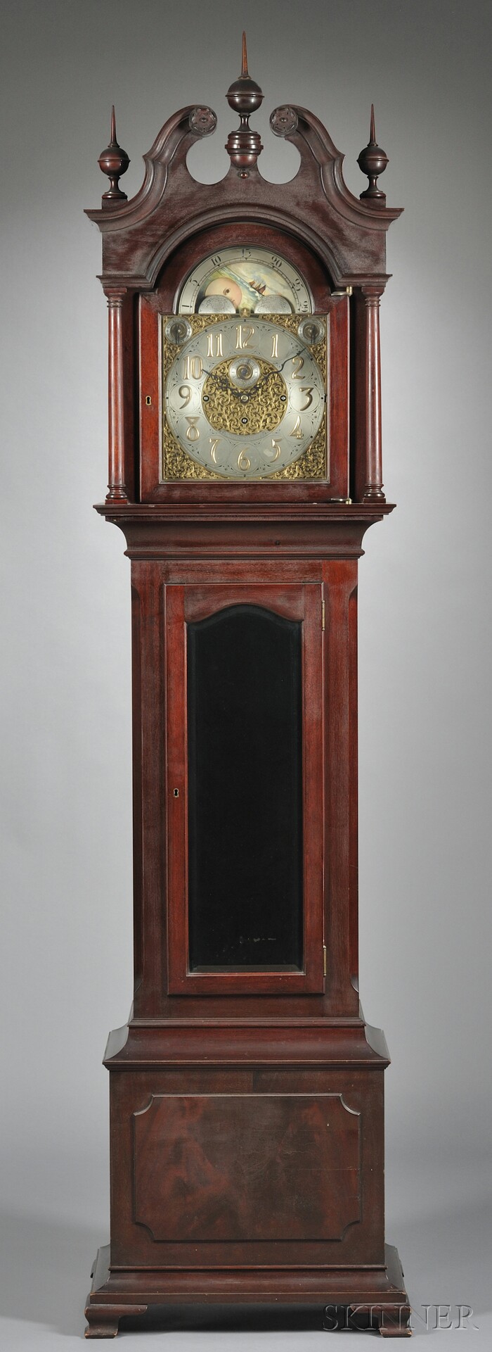 Appraisal: Waltham Nine Tubular Bell Mahogany Chime Clock Waltham Clock Company