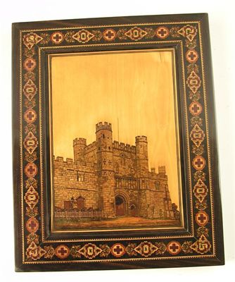 Appraisal: A th century Tunbridge ware panel depicting Battle Abbey Gatehouse