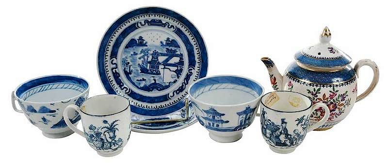 Appraisal: Seven Assorted Tea Wares Booth's Worcester British Chinese comprising Booth's