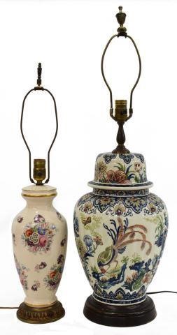 Appraisal: lot of Table lamps fashioned from ceramic urns including majolica