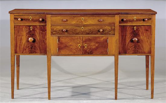 Appraisal: Southern walnut huntboard circa - shaped top over conforming case