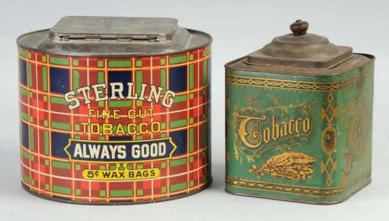 Appraisal: Lot of Tin Tobacco Canisters Description Includes one Sterling Fine