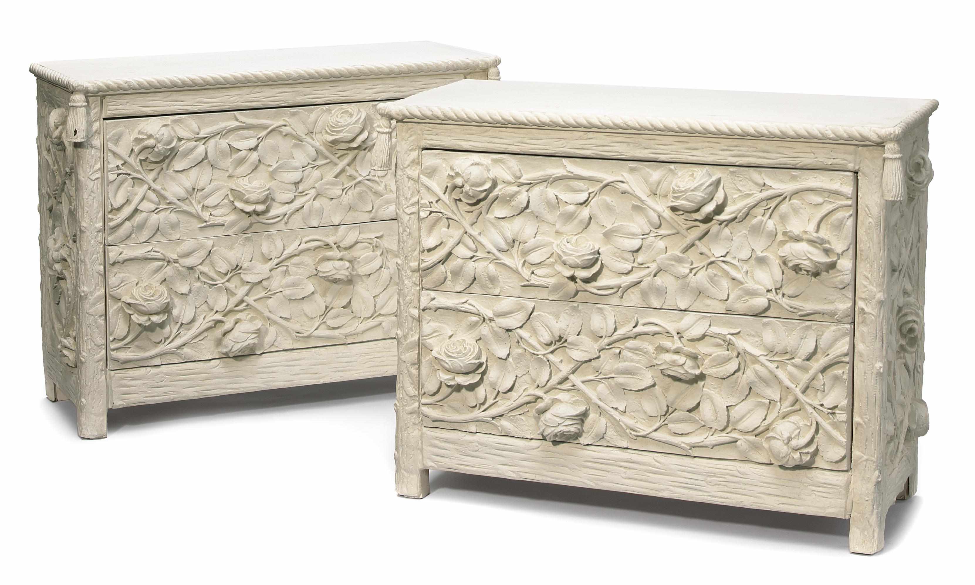 Appraisal: A pair of Tony Duquette white painted cast resin and