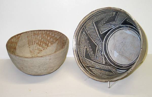 Appraisal: Two Anasazi bowls diameter and in restoration to one