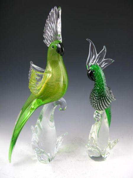 Appraisal: Two Italian Art Glass Bird Figures unsigned probably Murano in