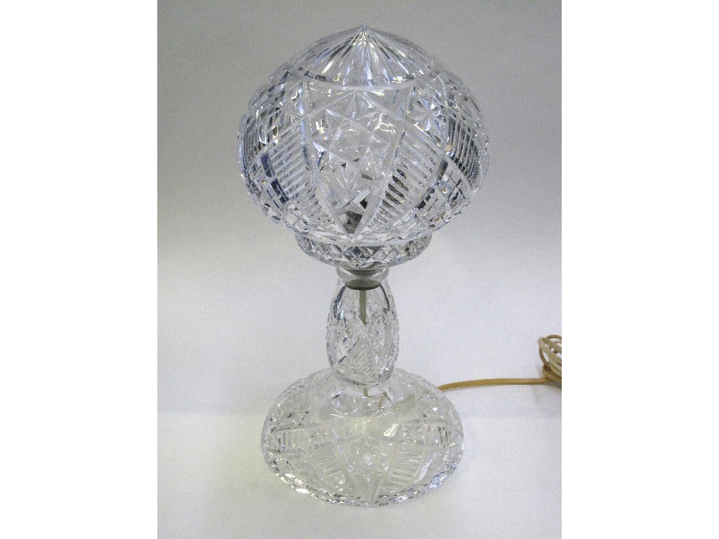 Appraisal: Cut glass table lamp