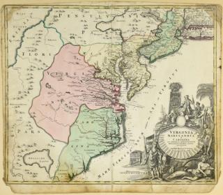 Appraisal: Johann Baptist Homann map of Virginia Maryland and Carolina VIRGINIA