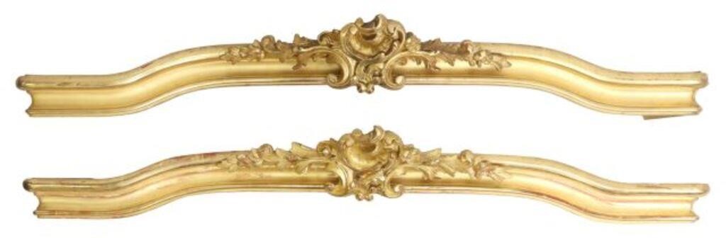 Appraisal: pair Louis XV style giltwood valences pelmets th c having