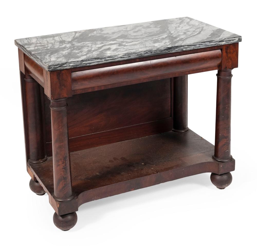 Appraisal: FEDERAL MARBLE-TOP PIER TABLE AMERICA CIRCA HEIGHT WIDTH DEPTH FEDERAL