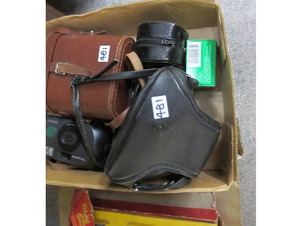 Appraisal: Lot comprising box of cameras and binoculars and a box