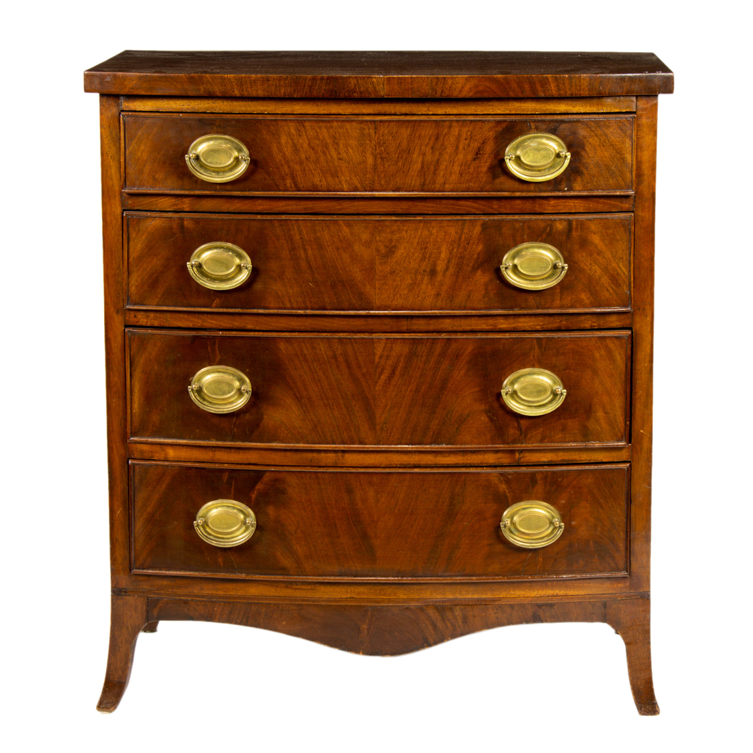 Appraisal: A FEDERAL MAHOGANY BOWFRONT CHEST A Federal mahogany bowfront chest