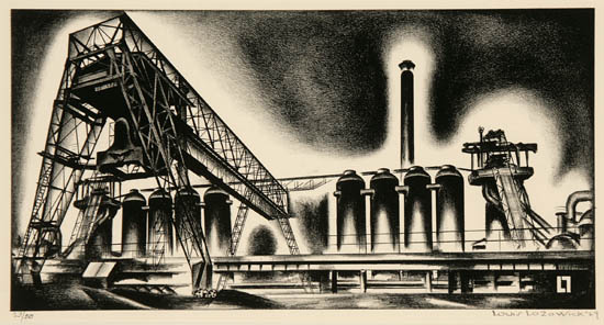 Appraisal: Louis Lozowick Russian American - Blast Furnaces Flint Lithograph signed