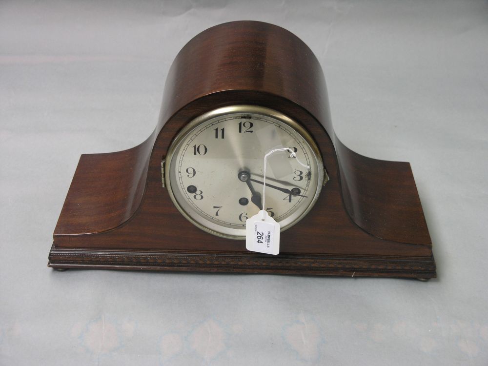 Appraisal: An early th century domed mahogany mantel clock with silvered