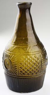 Appraisal: th c blown three mold geometric decanter GIII- rayed type