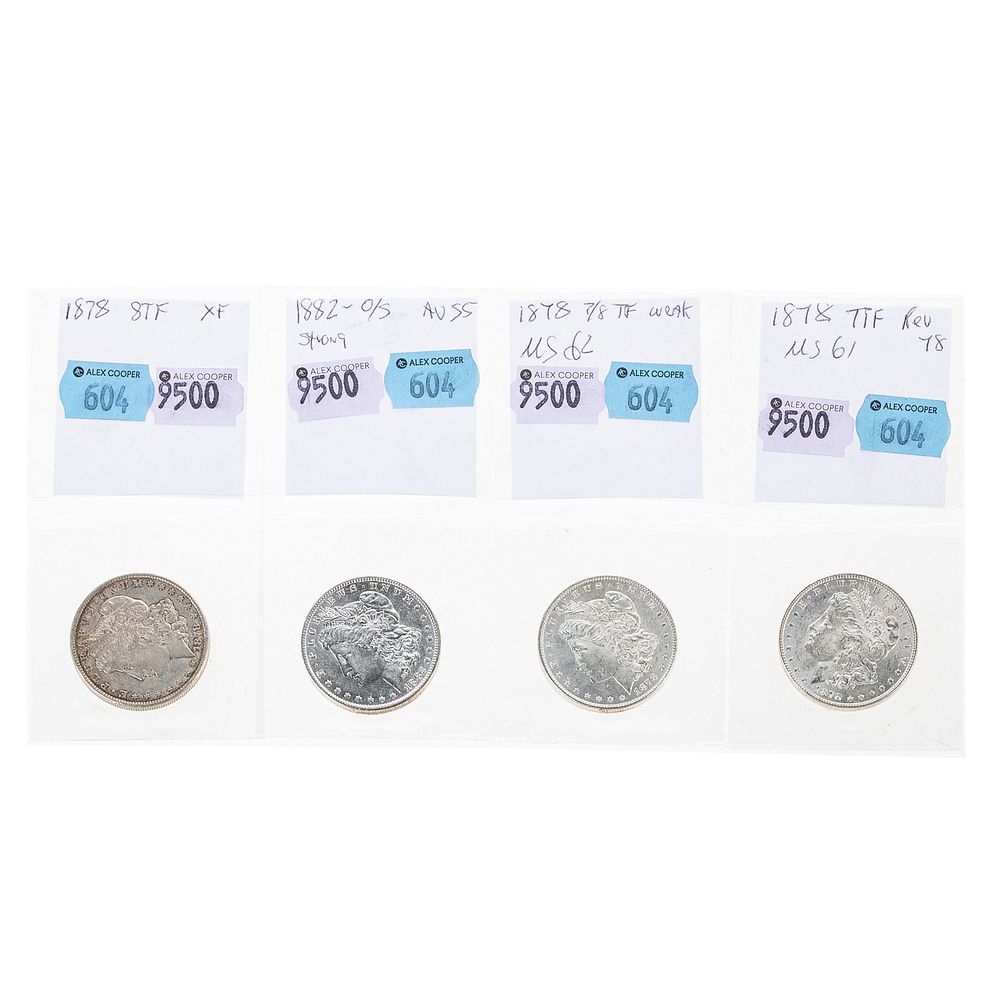 Appraisal: Four Nice Morgan Dollar Varieties TF XF - TF and