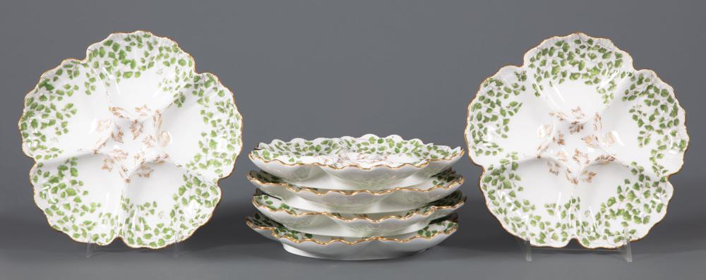 Appraisal: Six Tressamanes Vogt Limoges Porcelain Oyster Plates late th c