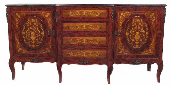 Appraisal: A Louis XV style inlaid buffet cabinet height in width