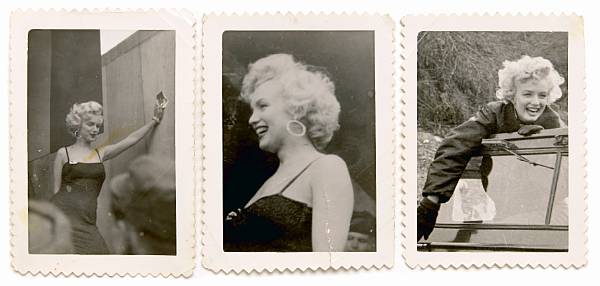 Appraisal: Three Marilyn Monroe black and white snapshots from Korea Shot