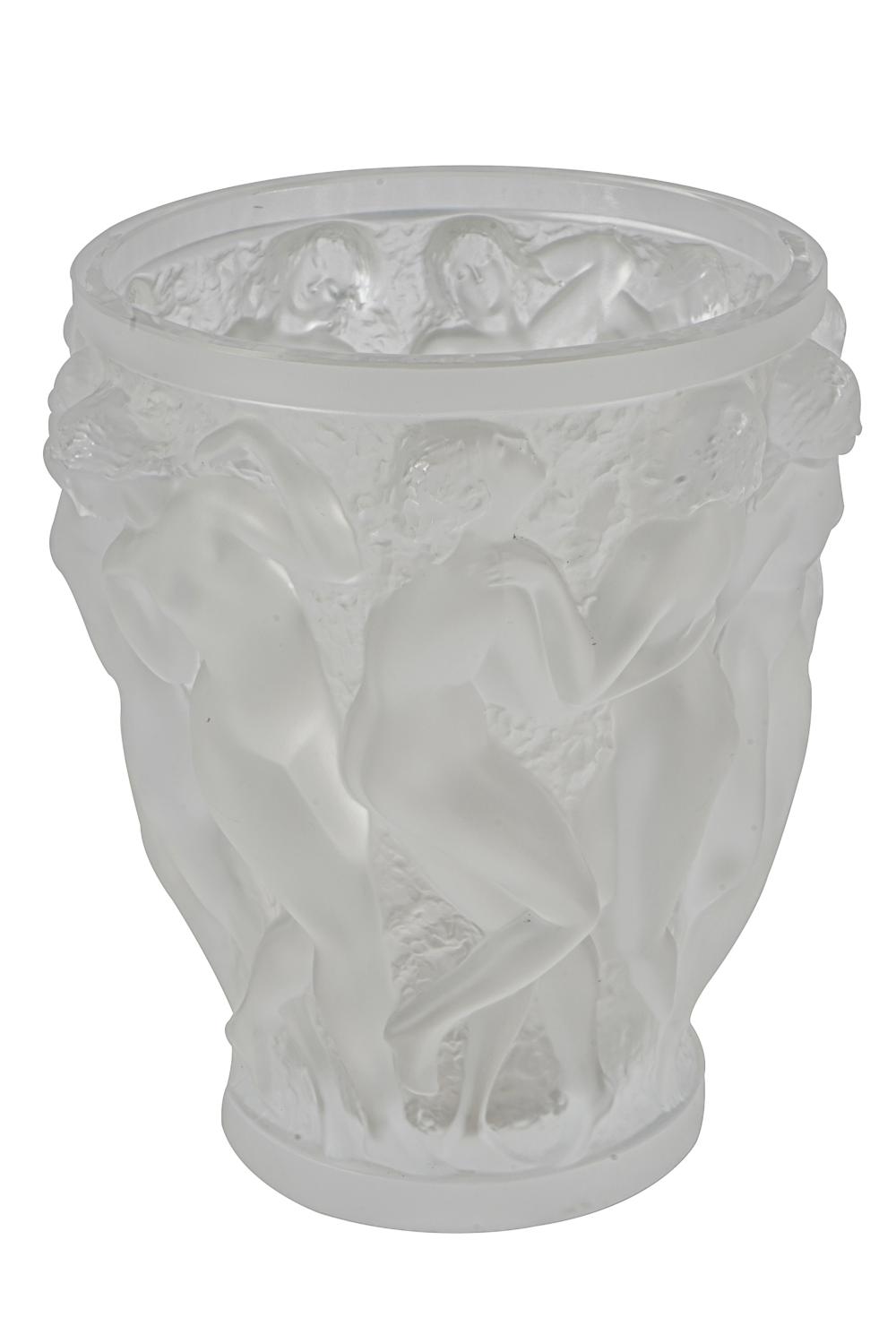 Appraisal: LALIQUE MOLDED FROSTED GLASS VASECondition with large wide x inch