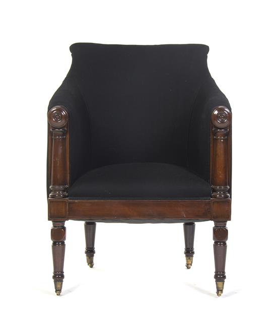 Appraisal: Sale Lot A William IV Mahogany Armchair having an upholstered